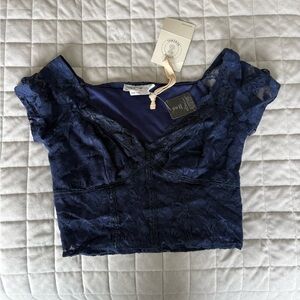 Urban Navy Lace Crop Top